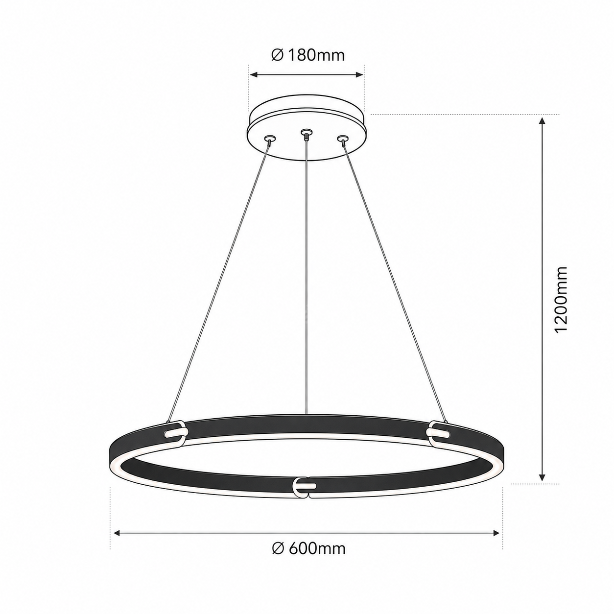 Lustra LED Suspendata Premium Black OMIRA Echivalent 300W Telecomanda