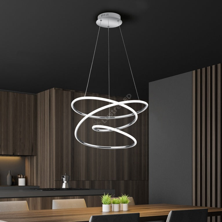 Lustra LED Suspendata Premium Bologna Silver Echivalent 500W | 4000K