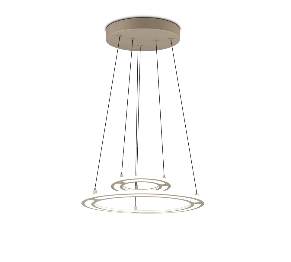 Lustra LED Suspendata Premium Cromer Beige - Inaltime Reglabila prin Telecomanda