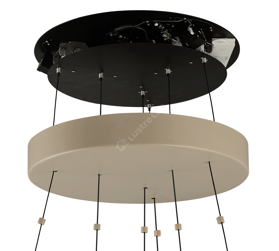 Lustra LED Suspendata Premium Cromer Beige - Inaltime Reglabila prin Telecomanda