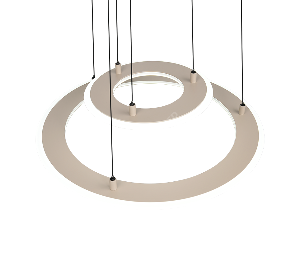 Lustra LED Suspendata Premium Cromer Beige - Inaltime Reglabila prin Telecomanda