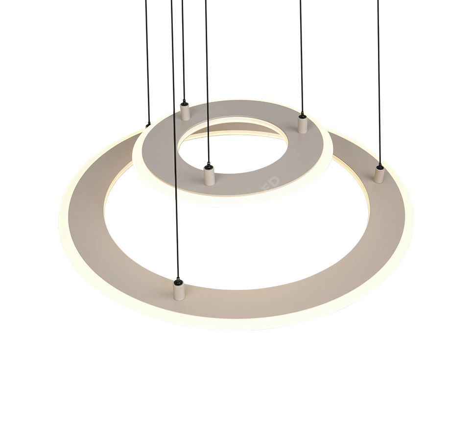 Lustra LED Suspendata Premium Cromer Beige - Inaltime Reglabila prin Telecomanda