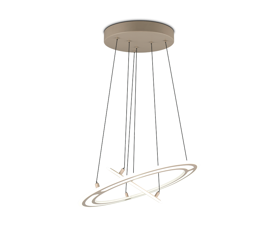 Lustra LED Suspendata Premium Cromer Beige - Inaltime Reglabila prin Telecomanda