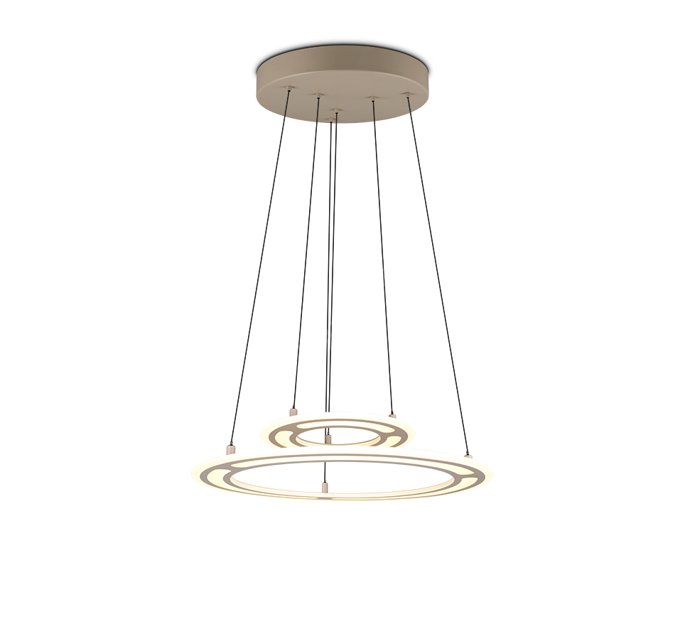 Lustra LED Suspendata Premium Cromer Beige - Inaltime Reglabila prin Telecomanda