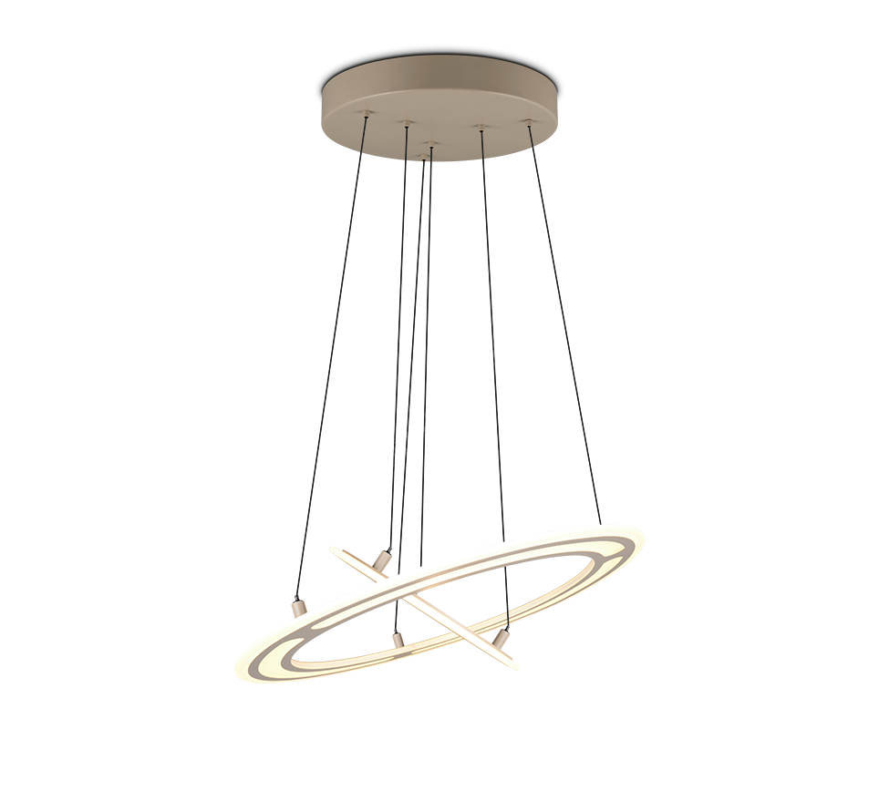 Lustra LED Suspendata Premium Cromer Beige - Inaltime Reglabila prin Telecomanda