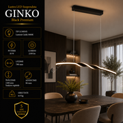 Lustra LED Suspendata Premium Ginko Black Echivalent 200W | 3000K