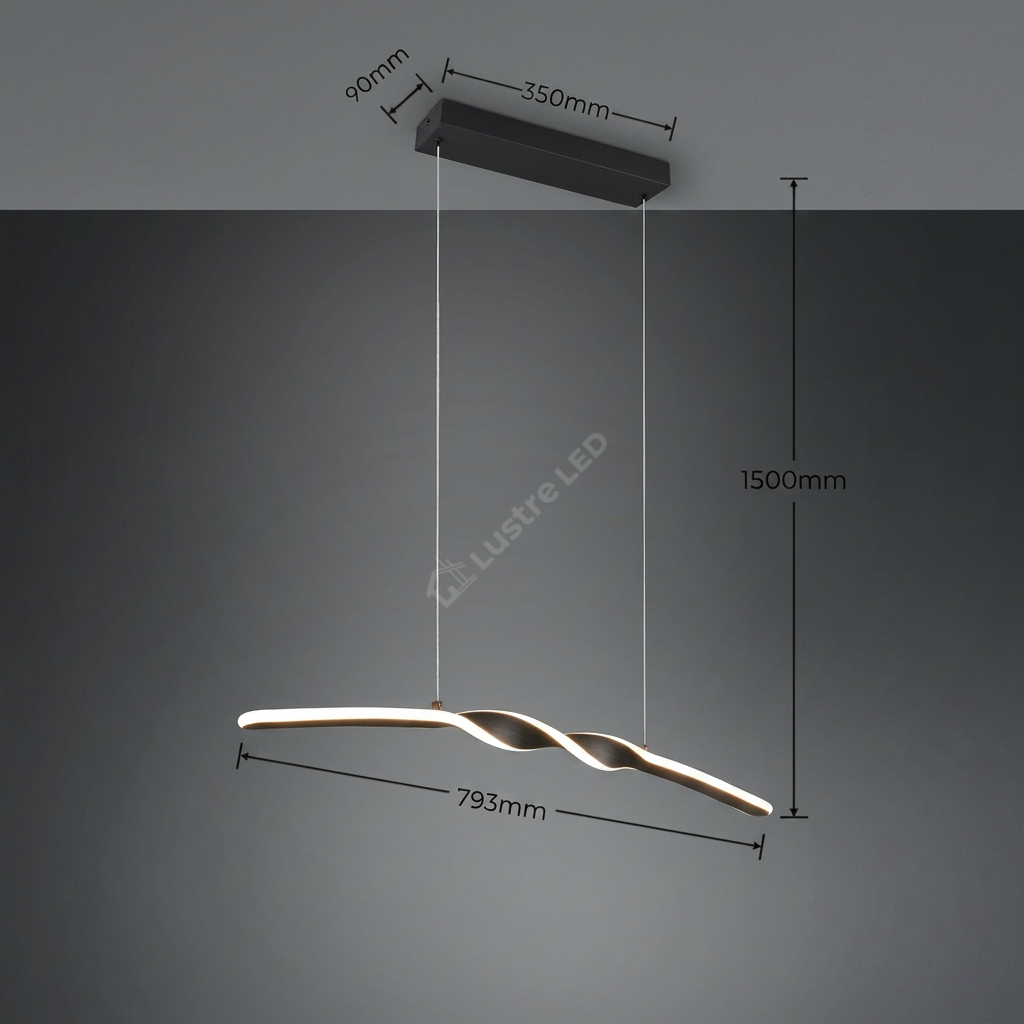 Lustra LED Suspendata Premium Ginko Black Echivalent 200W | 3000K