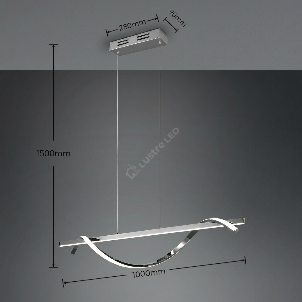 Lustra LED Suspendata Premium Isabel Silver Echivalent 300W | 4000K