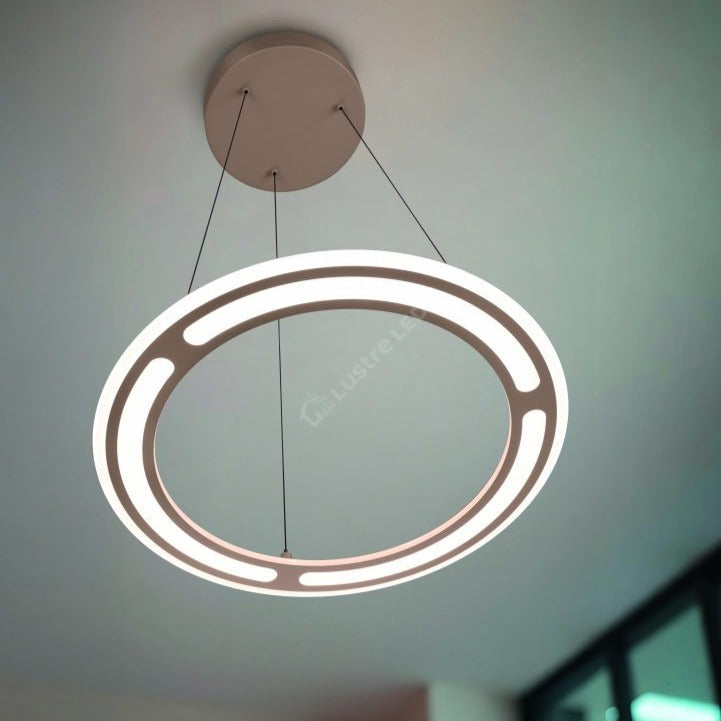 Lustra LED Suspendata Premium Mini Cromer Beige - Inaltime Reglabila prin Telecomanda