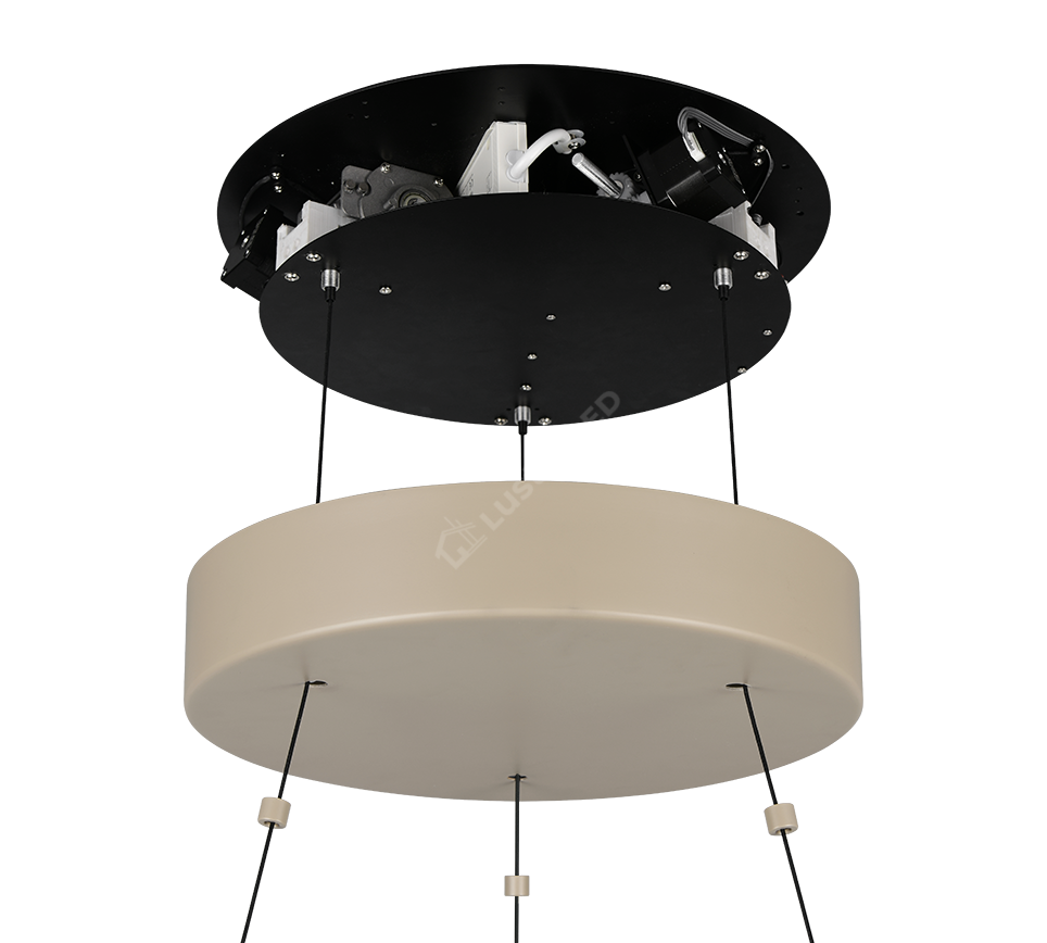 Lustra LED Suspendata Premium Mini Cromer Beige - Inaltime Reglabila prin Telecomanda