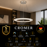 Lustra LED Suspendata Premium Mini Cromer Silver - Inaltime Reglabila prin Telecomanda