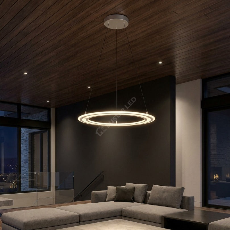 Lustra LED Suspendata Premium Mini Cromer Silver - Inaltime Reglabila prin Telecomanda