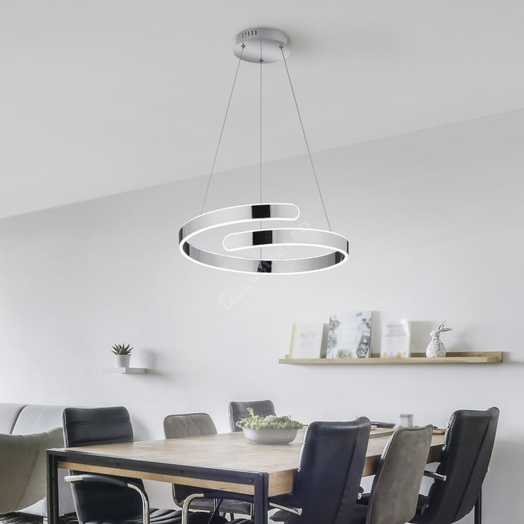 Lustra LED Suspendata Premium Parma Silver Echivalent 450W | 4000K