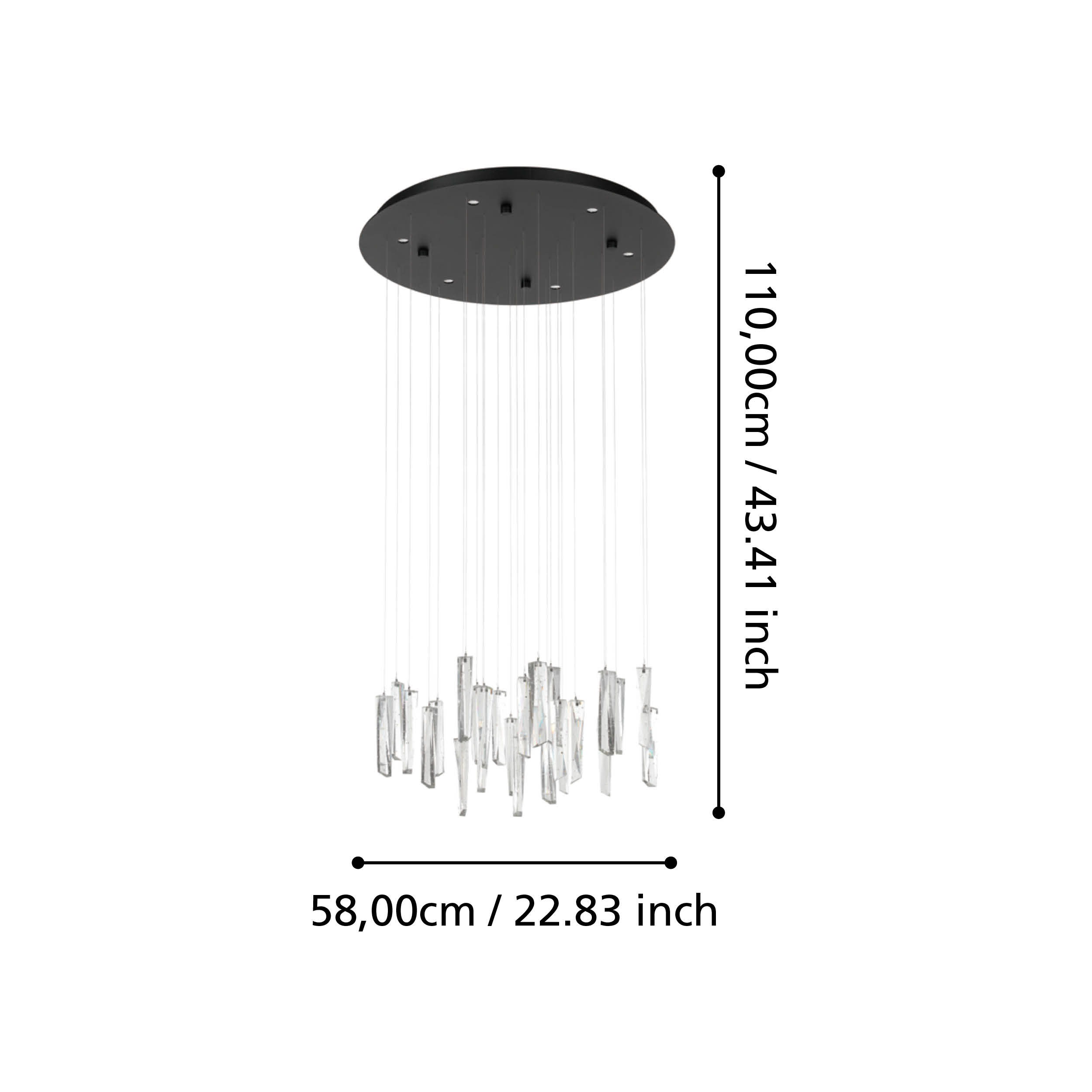 Lustra LED Suspendata Premium Sardenara Black Echivalent 300W | Ø53CM