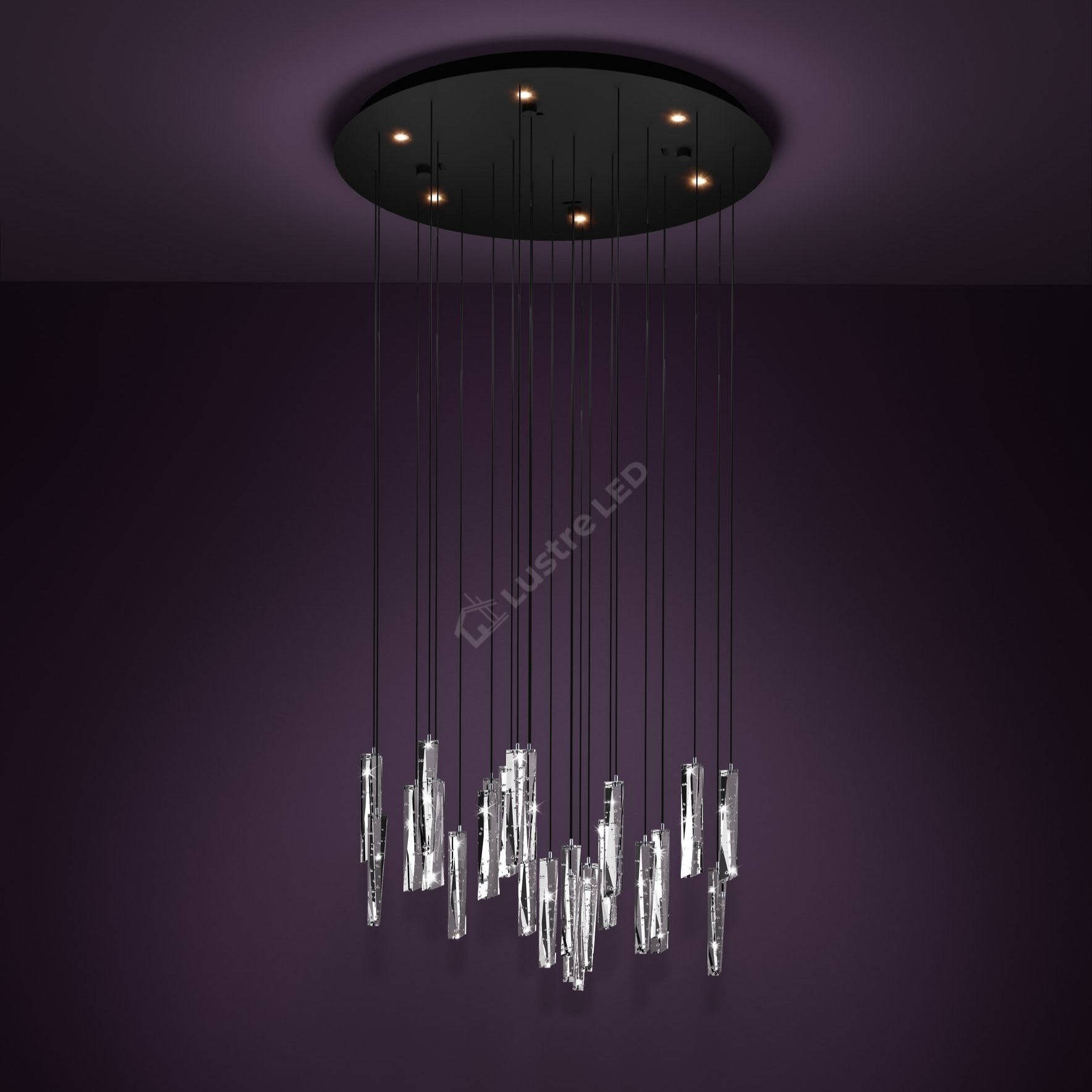 Lustra LED Suspendata Premium Sardenara Black Echivalent 300W | Ø53CM