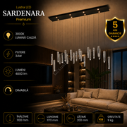 Lustra LED Suspendata Premium Sardenara Black Echivalent 400W