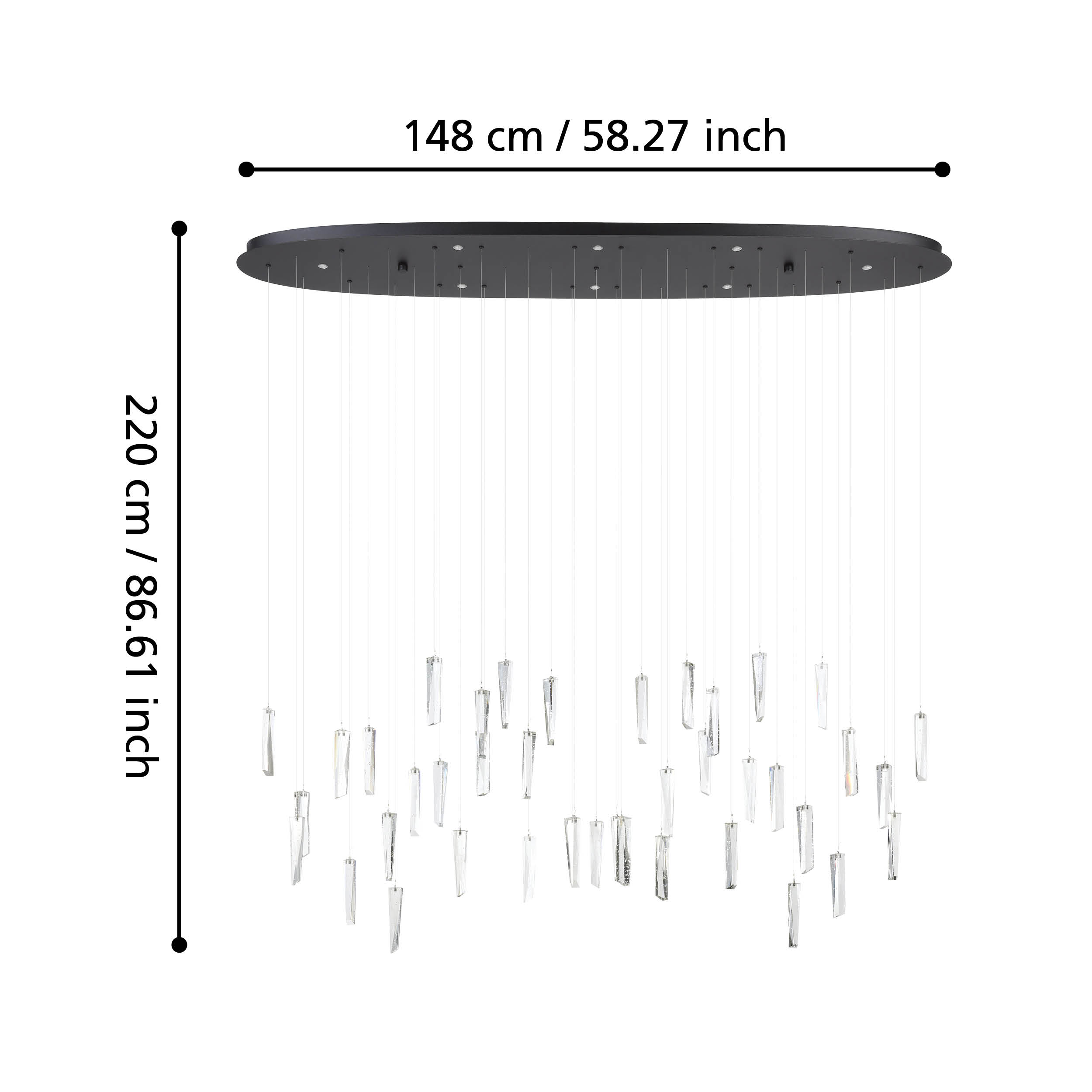 Lustra LED Suspendata Premium Sardenara II Black Echivalent 400W
