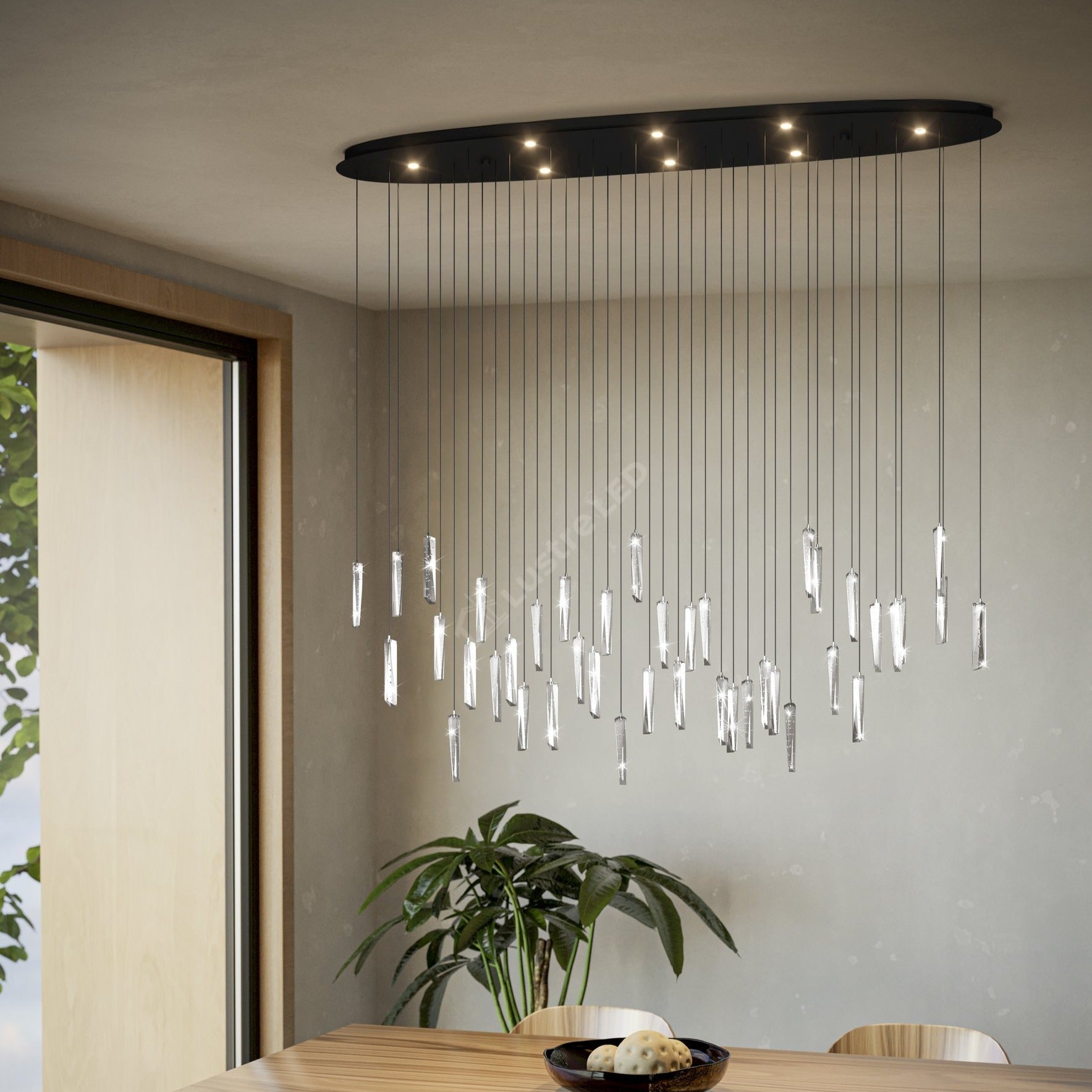 Lustra LED Suspendata Premium Sardenara II Black Echivalent 400W