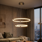 Lustra LED Suspendata Premium Silver FYNIX Echivalent 500W Telecomanda
