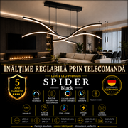 Lustra LED Suspendata Premium Spider Black - Inaltime Reglabila prin Telecomanda