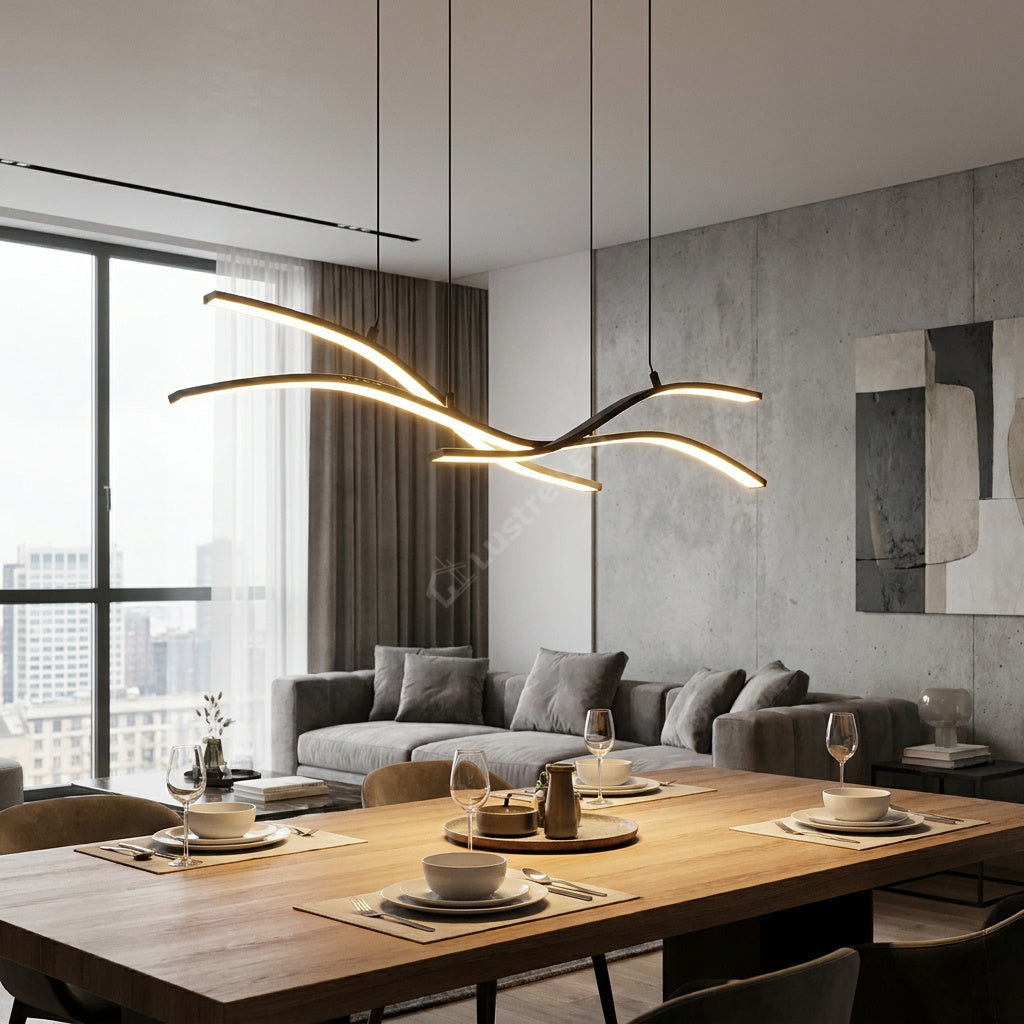 Lustra LED Suspendata Premium Spider Black - Inaltime Reglabila prin Telecomanda