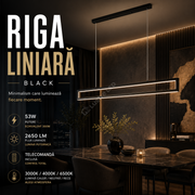 Lustra LED Suspendata RIGA LINIARA 120CM Echivalent 300W Telecomanda