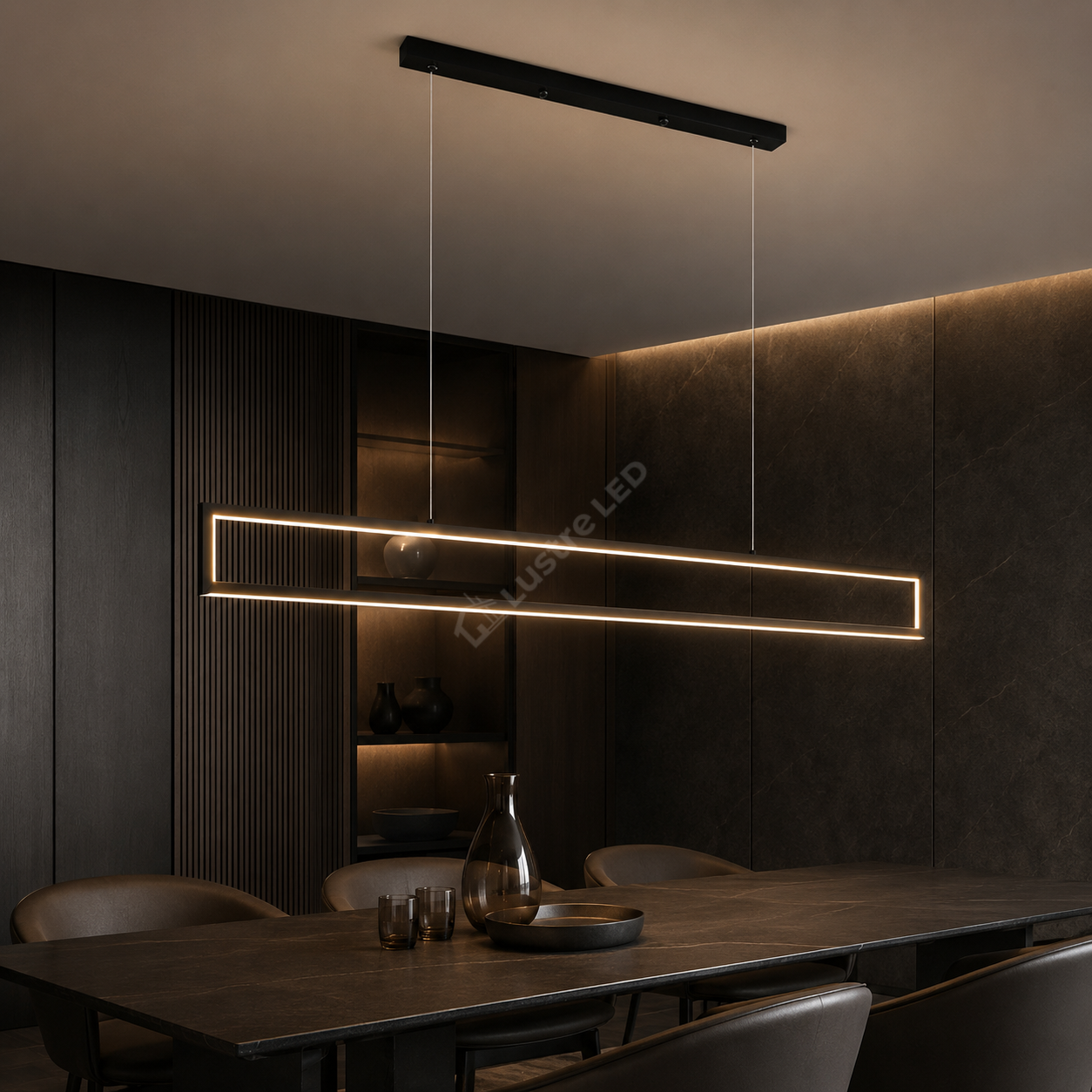 Lustra LED Suspendata RIGA LINIARA 120CM Echivalent 300W Telecomanda
