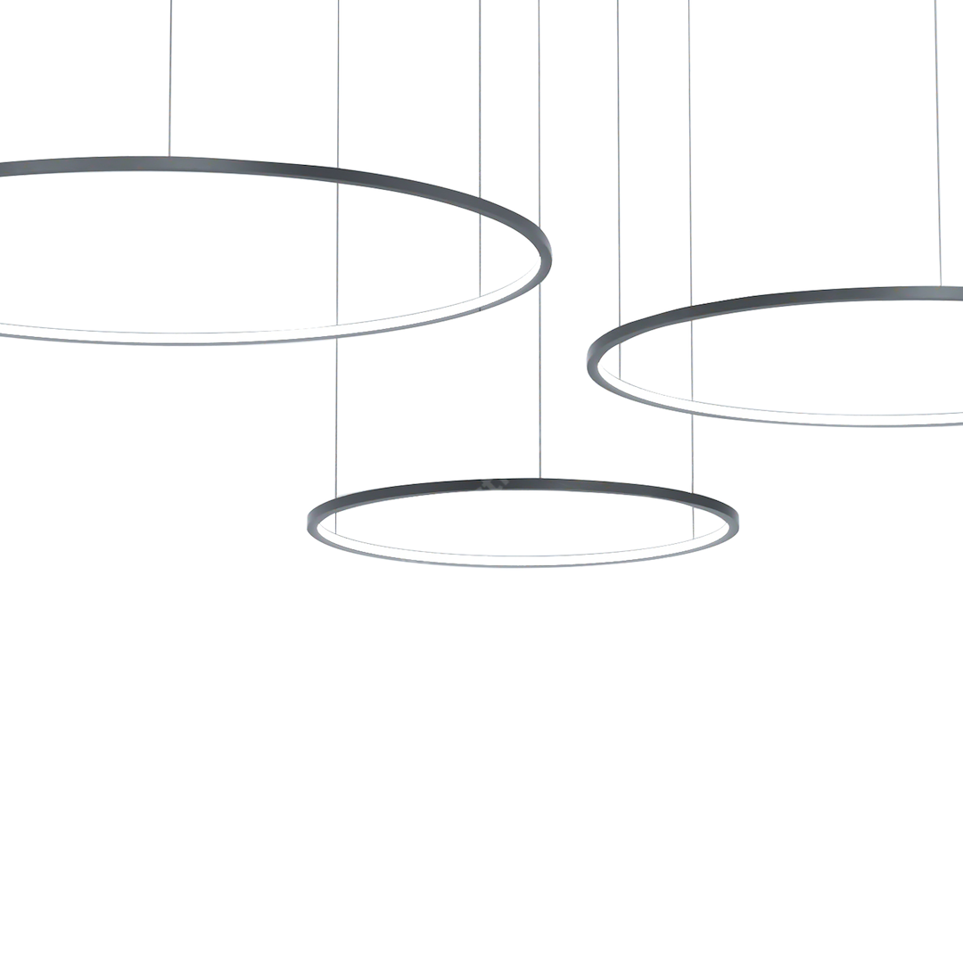 Lustra LED Suspendata Saturno Black Premium cu 3 Segmente Echivalent 450W