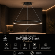 Lustra LED Suspendata Saturno Black Premium Echivalent 300W IP44