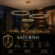 Lustra LED Suspendata Saturno Gold Premium cu 3 Segmente Echivalent 450W