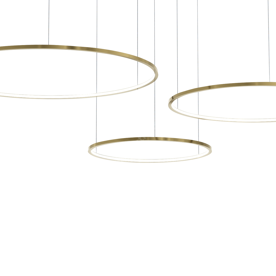 Lustra LED Suspendata Saturno Gold Premium cu 3 Segmente Echivalent 450W