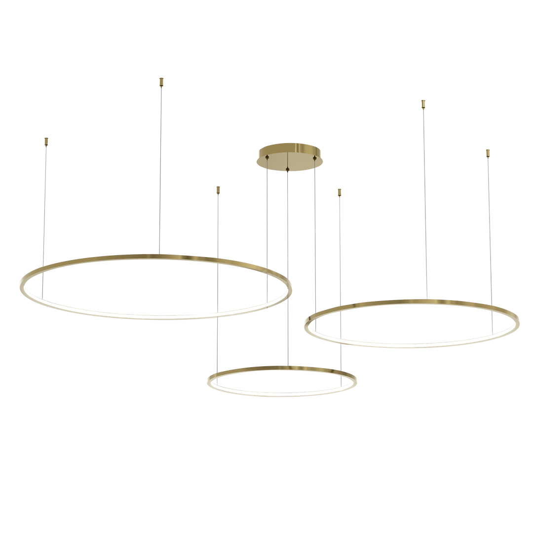 Lustra LED Suspendata Saturno Gold Premium cu 3 Segmente Echivalent 450W