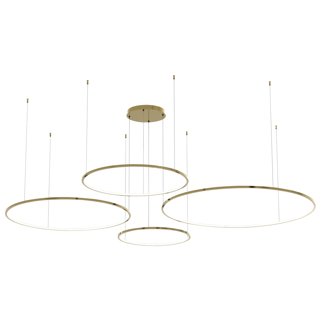 Lustra LED Suspendata Saturno Gold Premium cu 4 Segmente Echivalent 550W