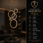 Lustra LED Suspendata Saturno Gold Premium Echivalent 400W