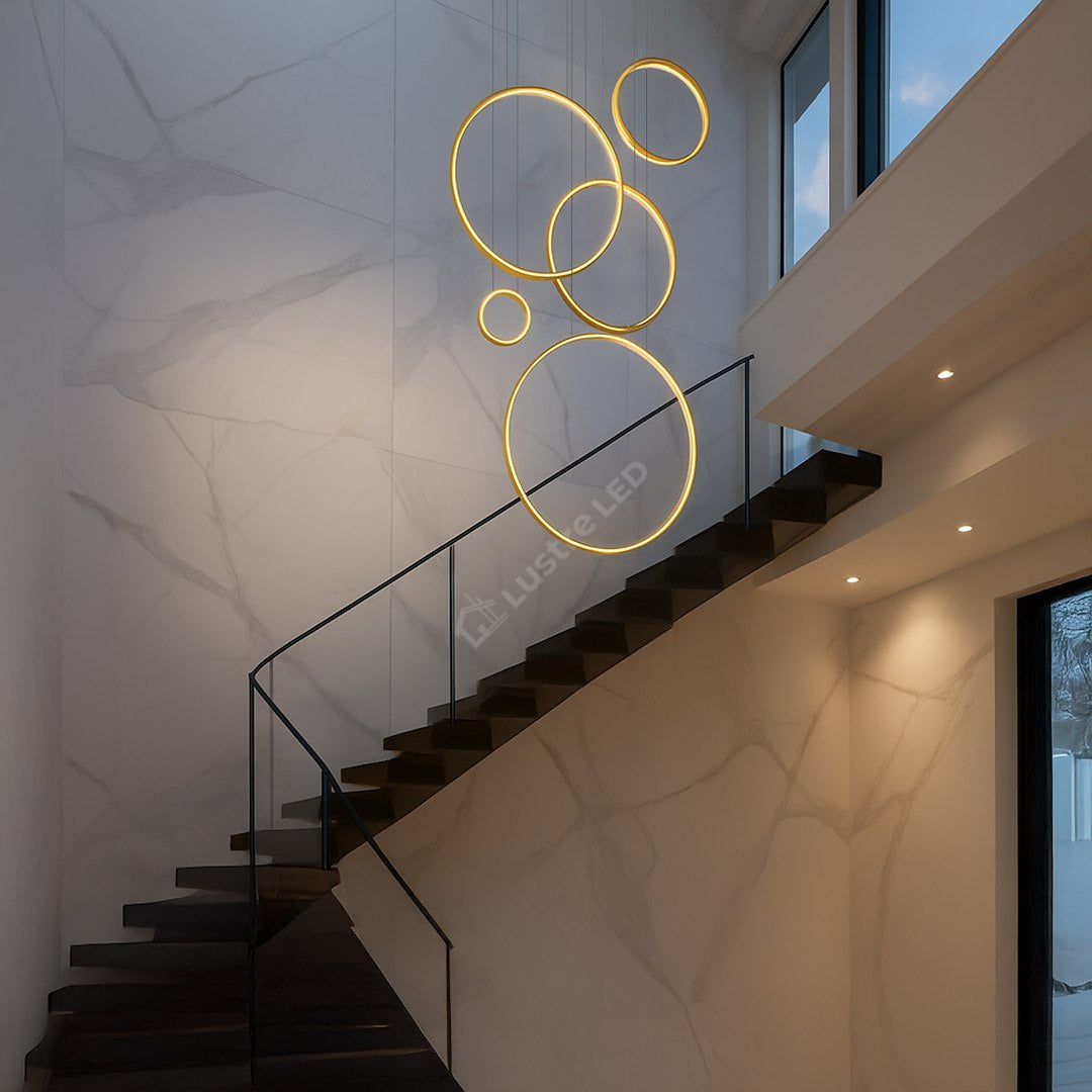 Lustra LED Suspendata Saturno Gold Premium Echivalent 400W