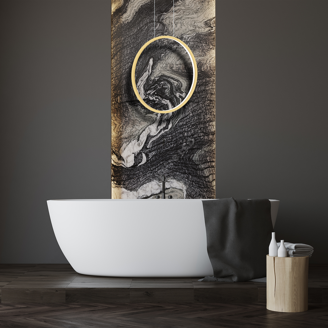 Lustra LED Suspendata Saturno Gold Premium IP44 | 50CM/80CM