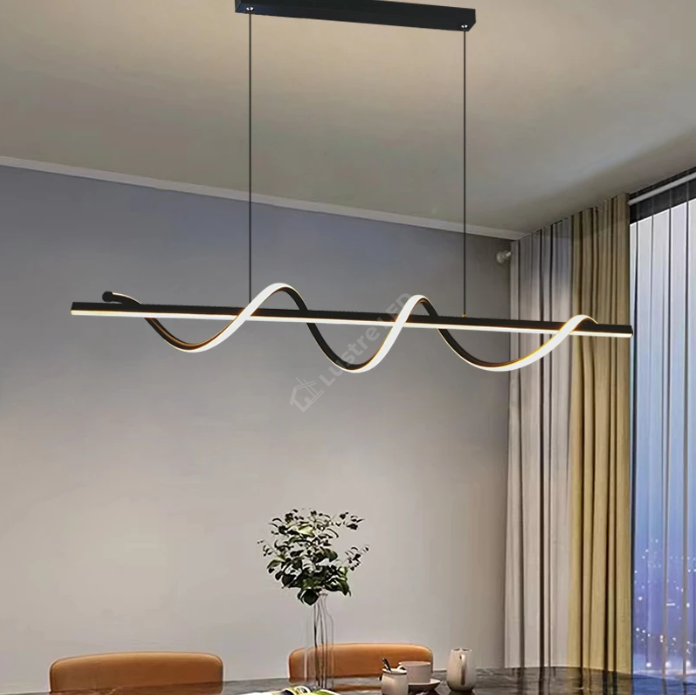 Lustra Led 80W Suspendata Serpent Black Echivalent 400W Lighting Fixtures