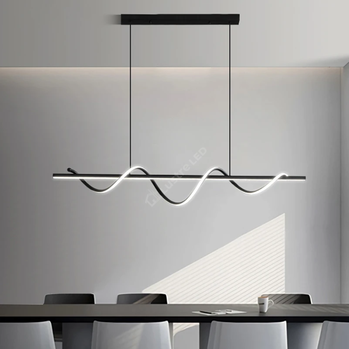 Lustra Led 80W Suspendata Serpent Black Echivalent 400W Lighting Fixtures
