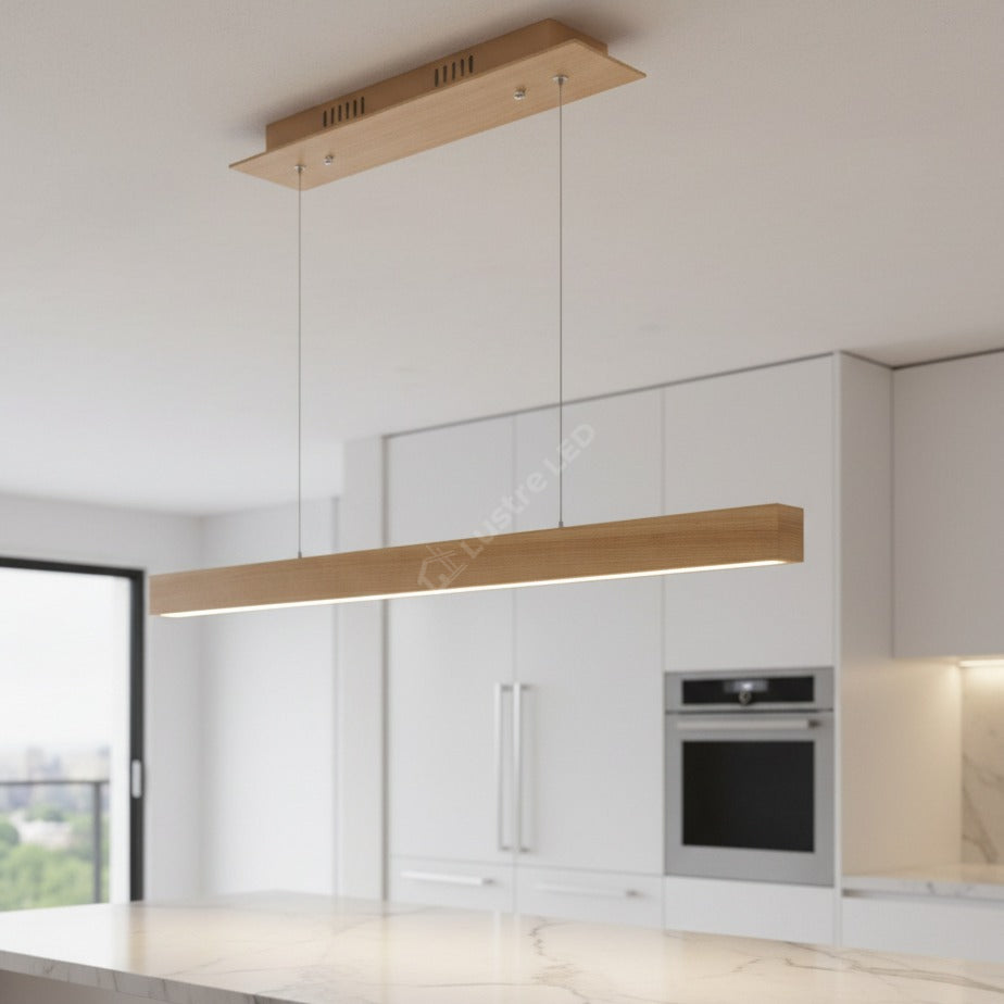 Lustra LED Suspendata Timber Wood Premium Echivalent 150W