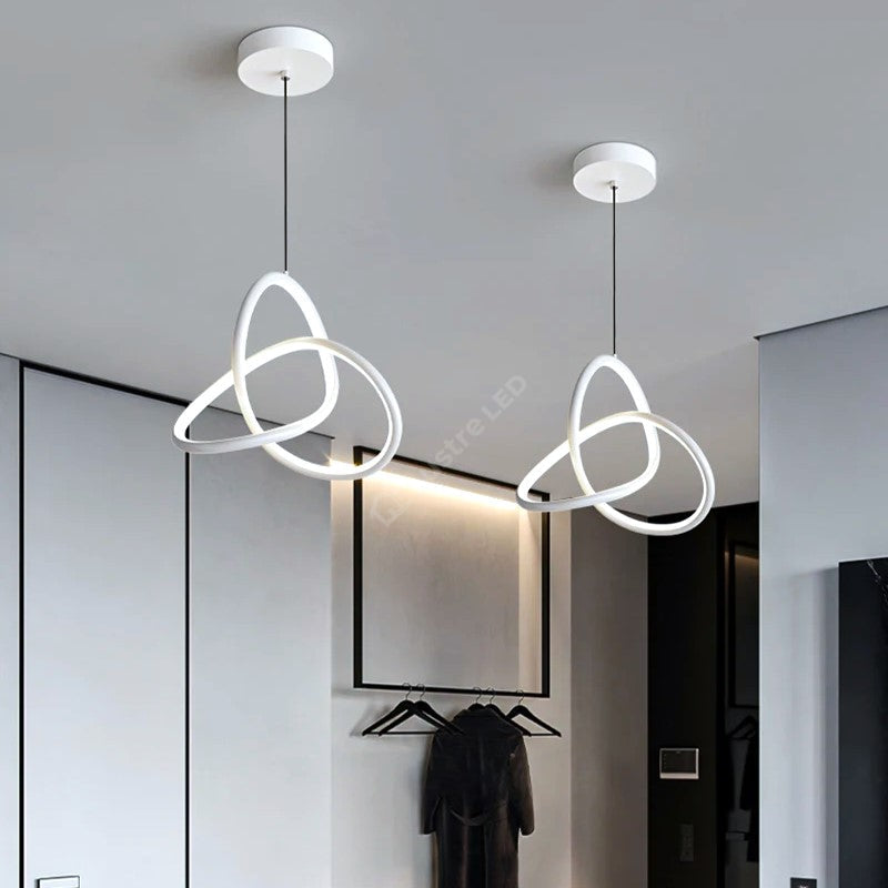 Lustra Led Suspendata 20W Tworings White 3 Functii Led Ceiling Light
