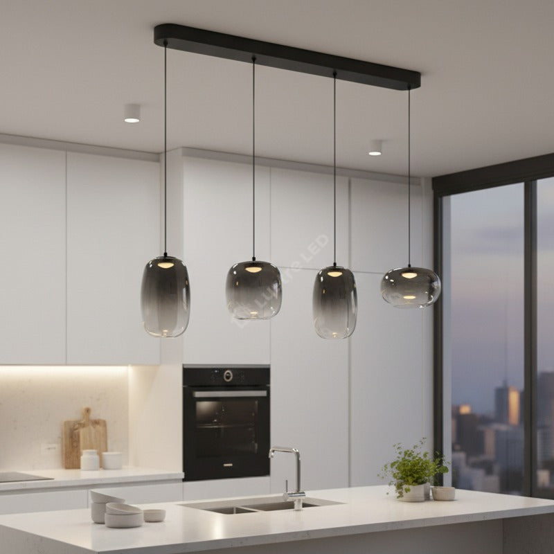 Lustra LED Suspendata Vaso Black Premium Abajur Mat Echivalent 150W