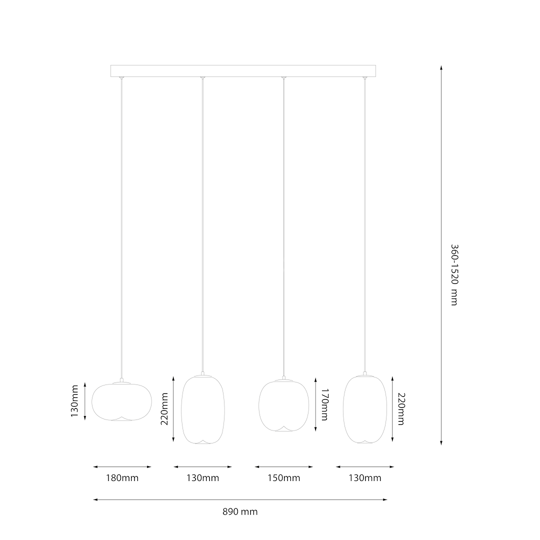 Lustra LED Suspendata Vaso Black Premium Abajur Mat Echivalent 150W