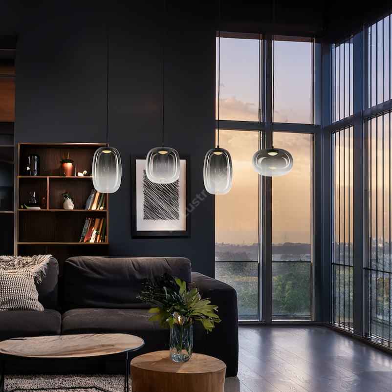 Lustra LED Suspendata Vaso Black Premium Abajur Mat Echivalent 150W