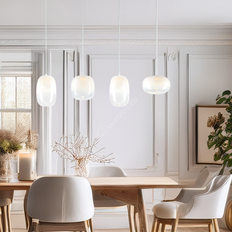 Lustra LED Suspendata Vaso White Premium Abajur Mat Echivalent 150W
