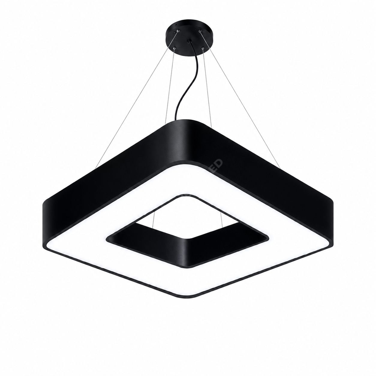 Lustra LED Suspendata VISBY Black Patrata Echivalent 150W