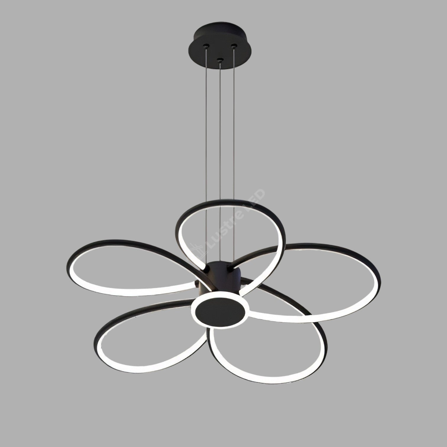 Lustra LED Suspendata ZUVY Black Echivalent 600W Telecomanda