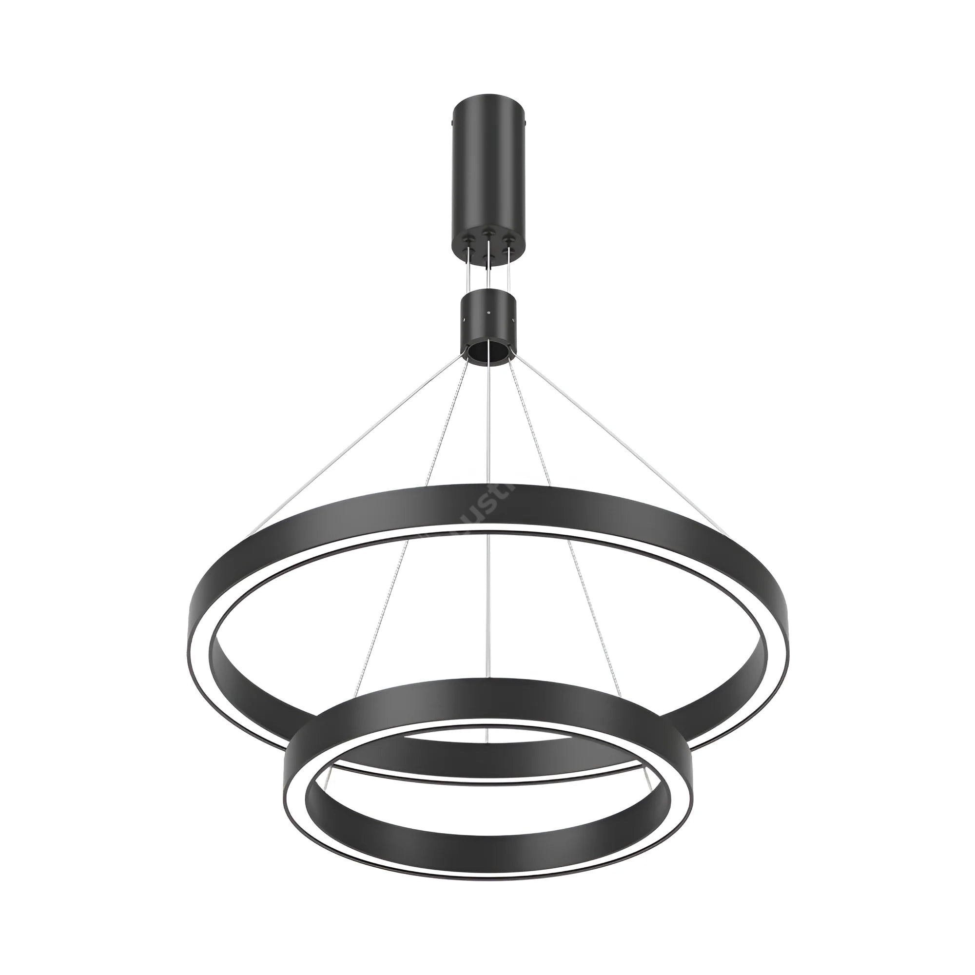 Lustra LED TULLIO Black, 6500lm, CCT, 2 Segmente 60/40cm