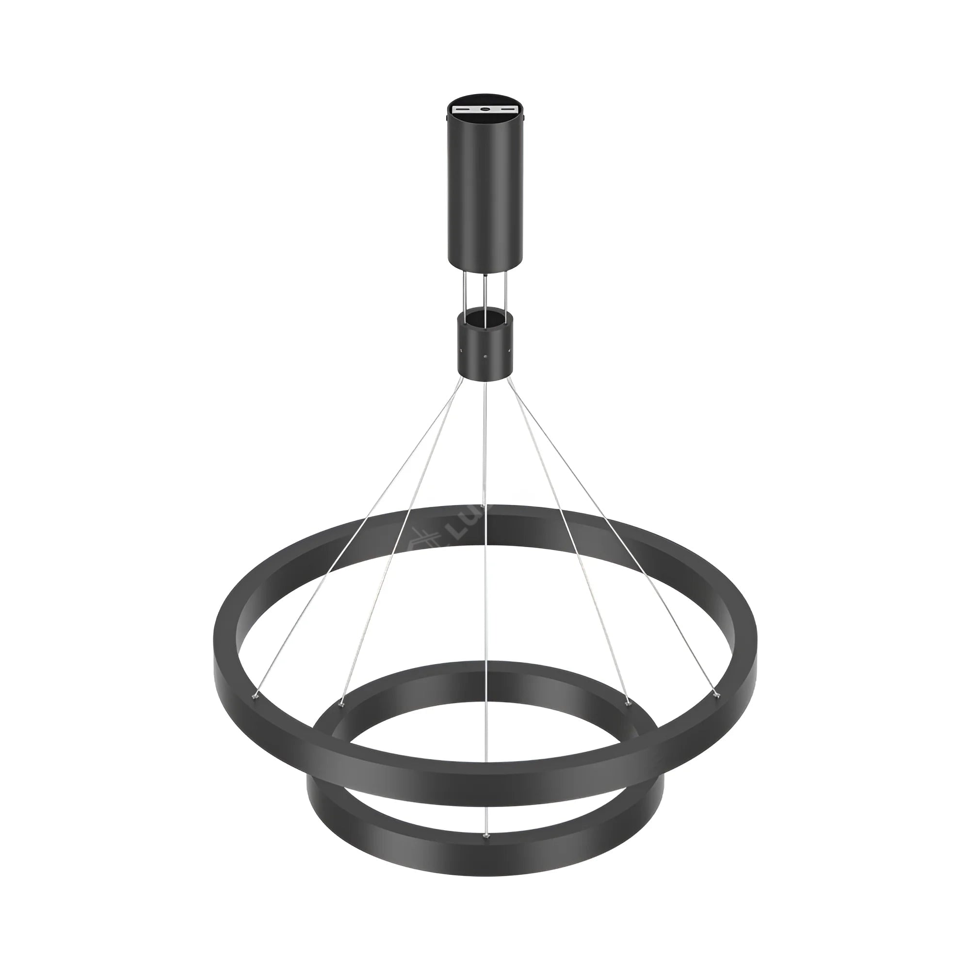 Lustra LED TULLIO Black, 6500lm, CCT, 2 Segmente 60/40cm