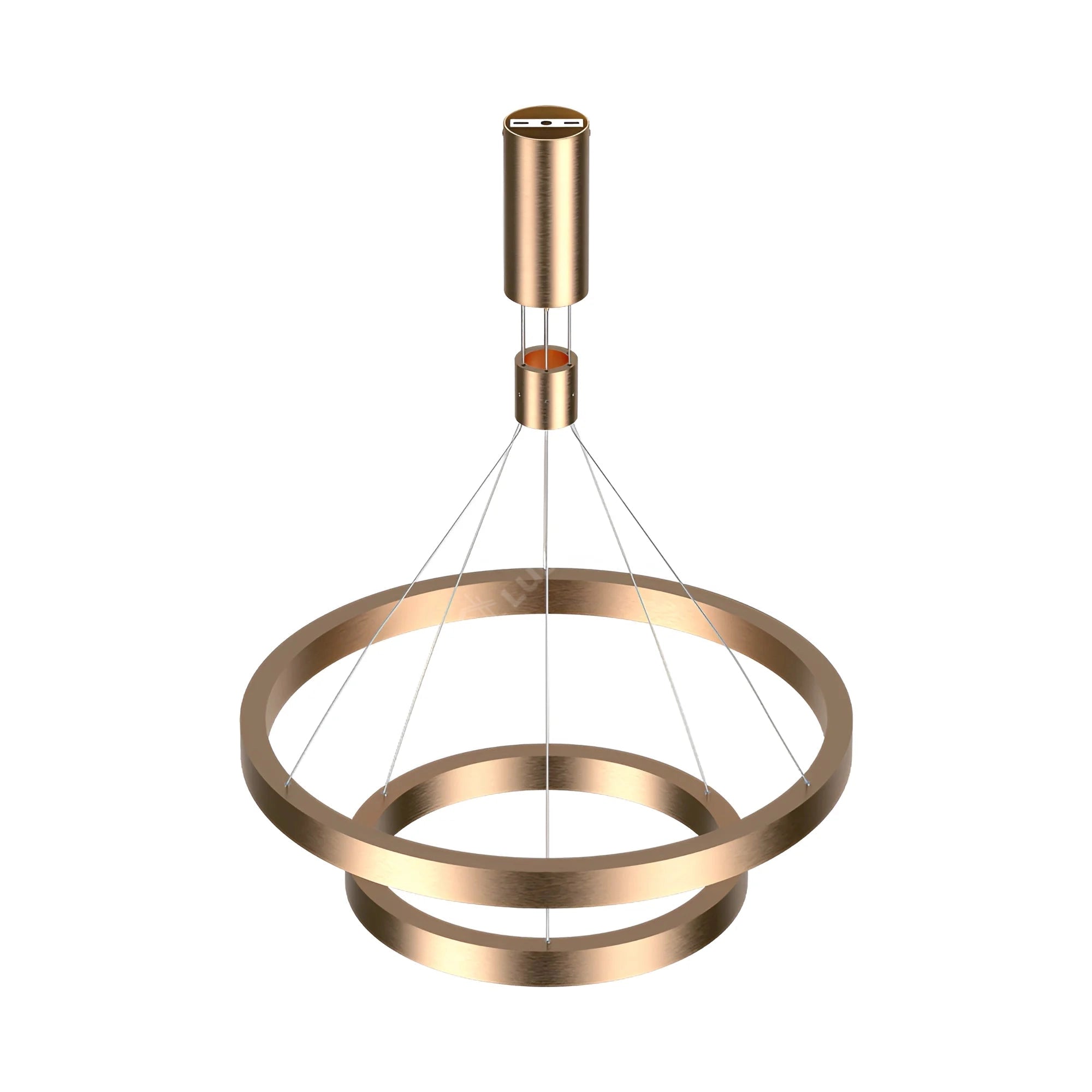 Lustra LED TULLIO Gold, 6500lm, CCT, 2 Segmente 60/40cm