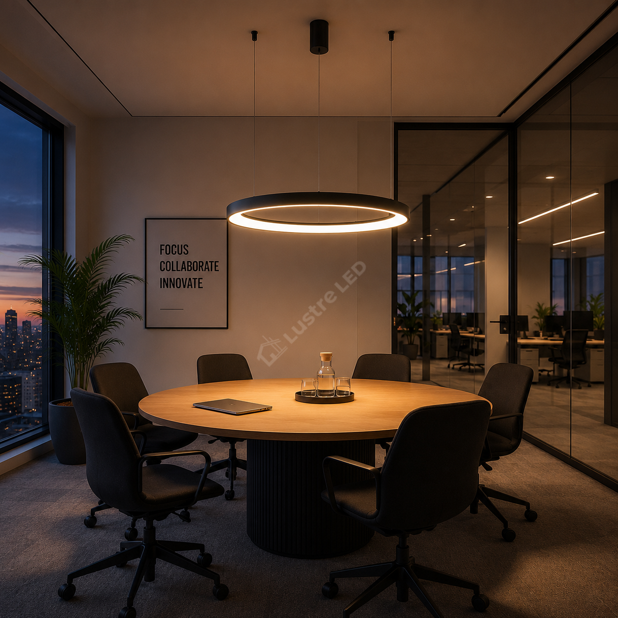 Lustra LED TULLIO INSIDE Black, 5200lm, CCT, 1 Segment 58cm